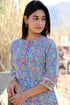 Cambric Cotton Kurta With Floral Block Print
